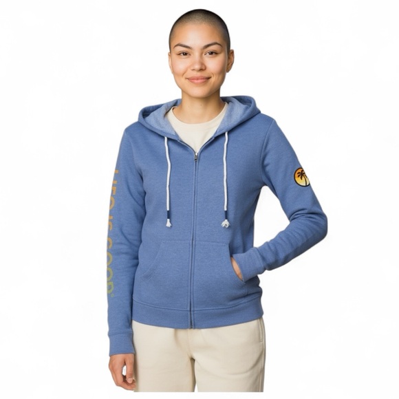 Life is Good Palm Patch Simply True Long-Sleeve Zip Hoodie for Ladies Large - Picture 1 of 11